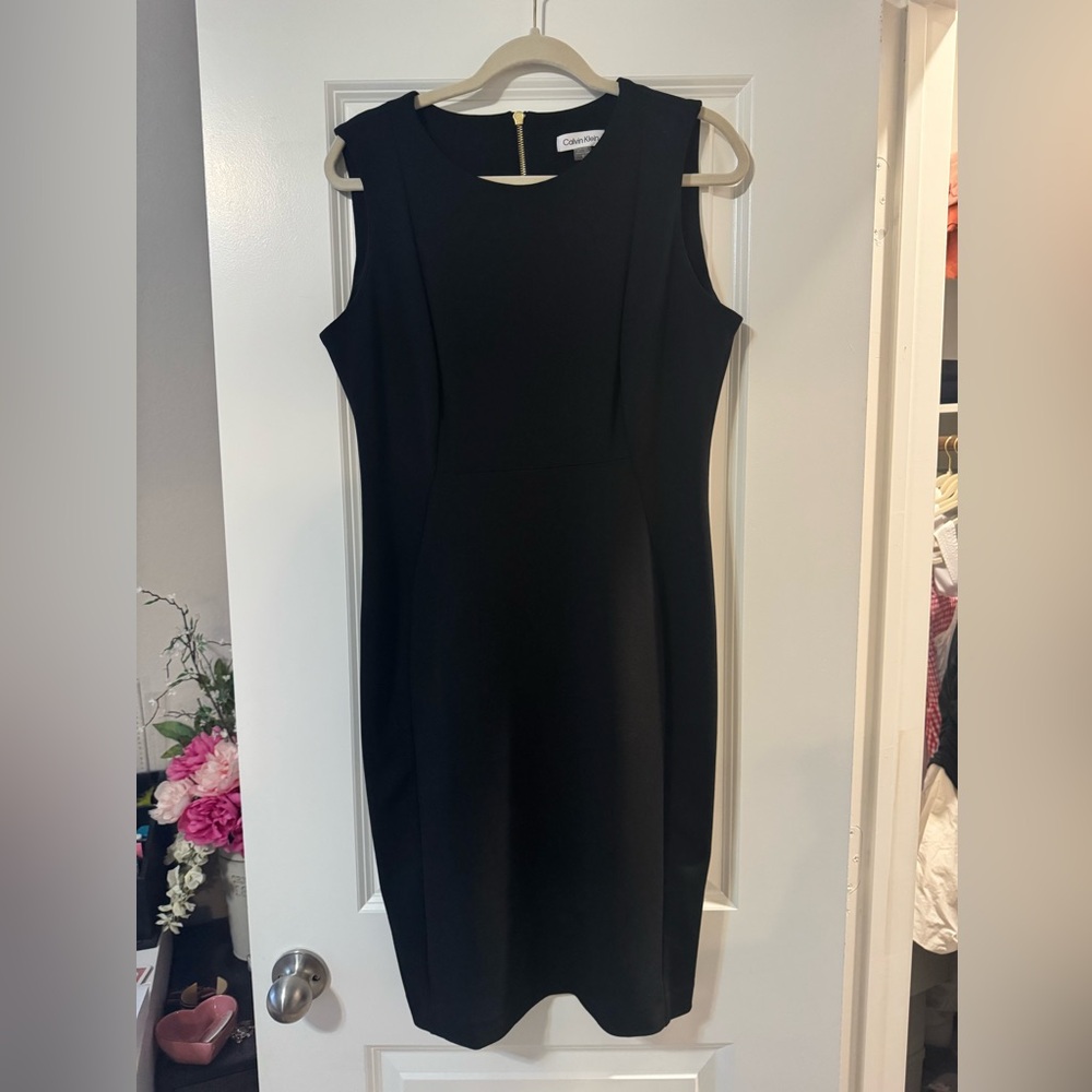 Calvin Klein Sleeveless Sheath Black Dress Size 12